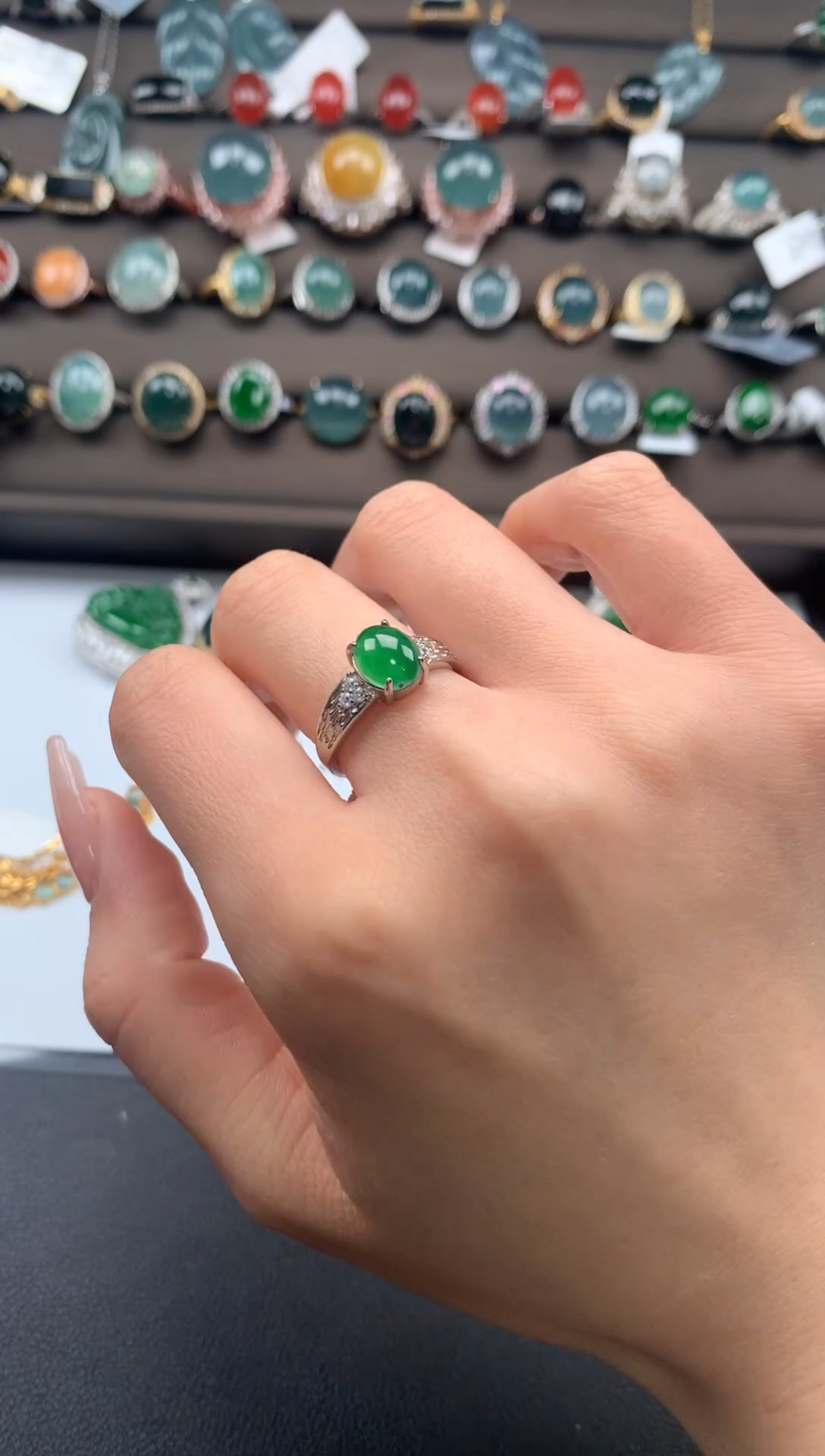 【闪购商品】翡翠戒指银S925镶嵌31232131