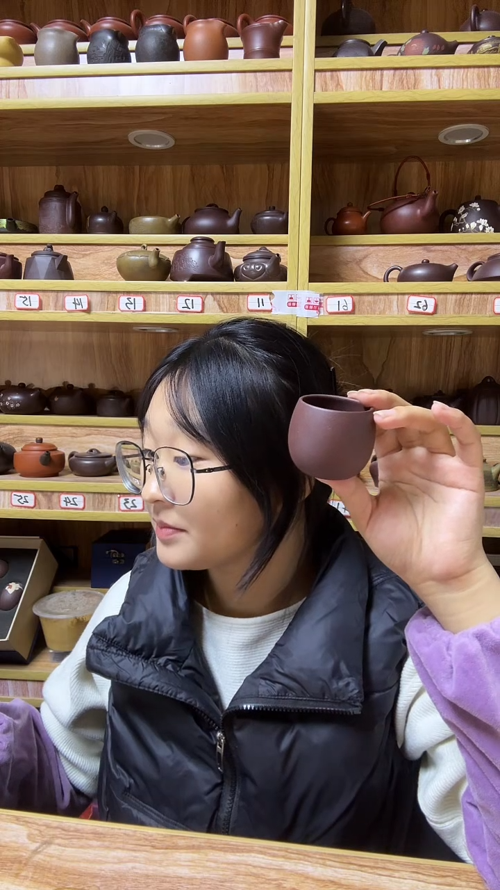 茶壶紫砂乾**惕紫玉金砂杯光素