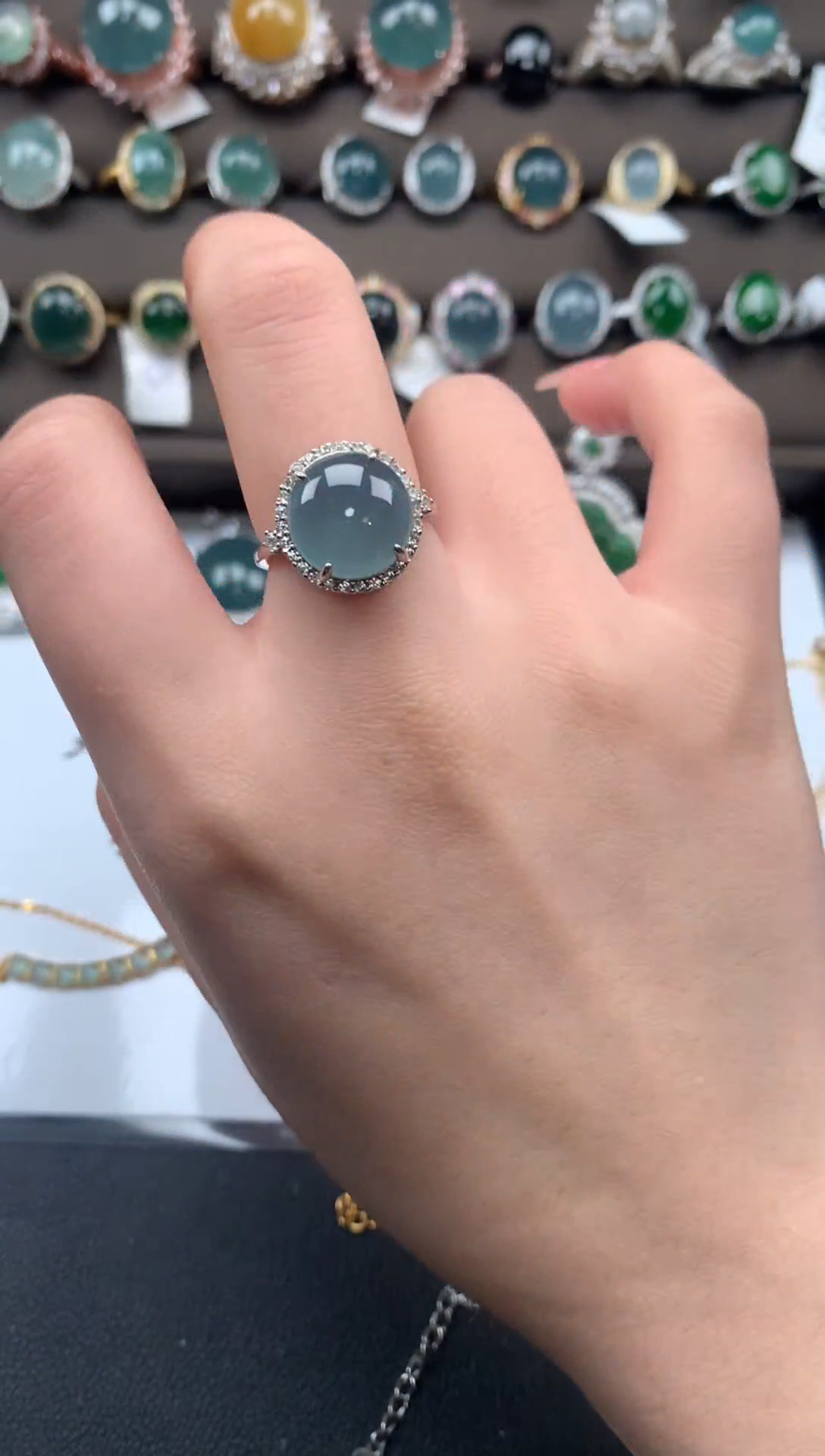 【闪购商品】翡翠戒指银S925镶嵌51214