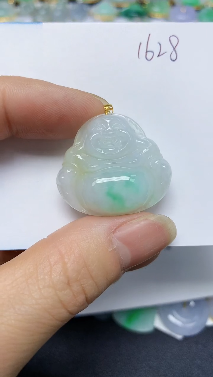 翡翠18K金镶嵌颈饰 天然翡翠A货