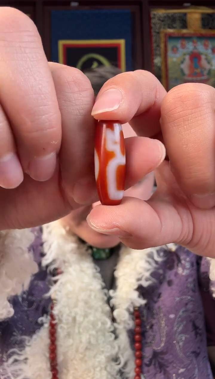 无非金属藏地红肉1眼古珠