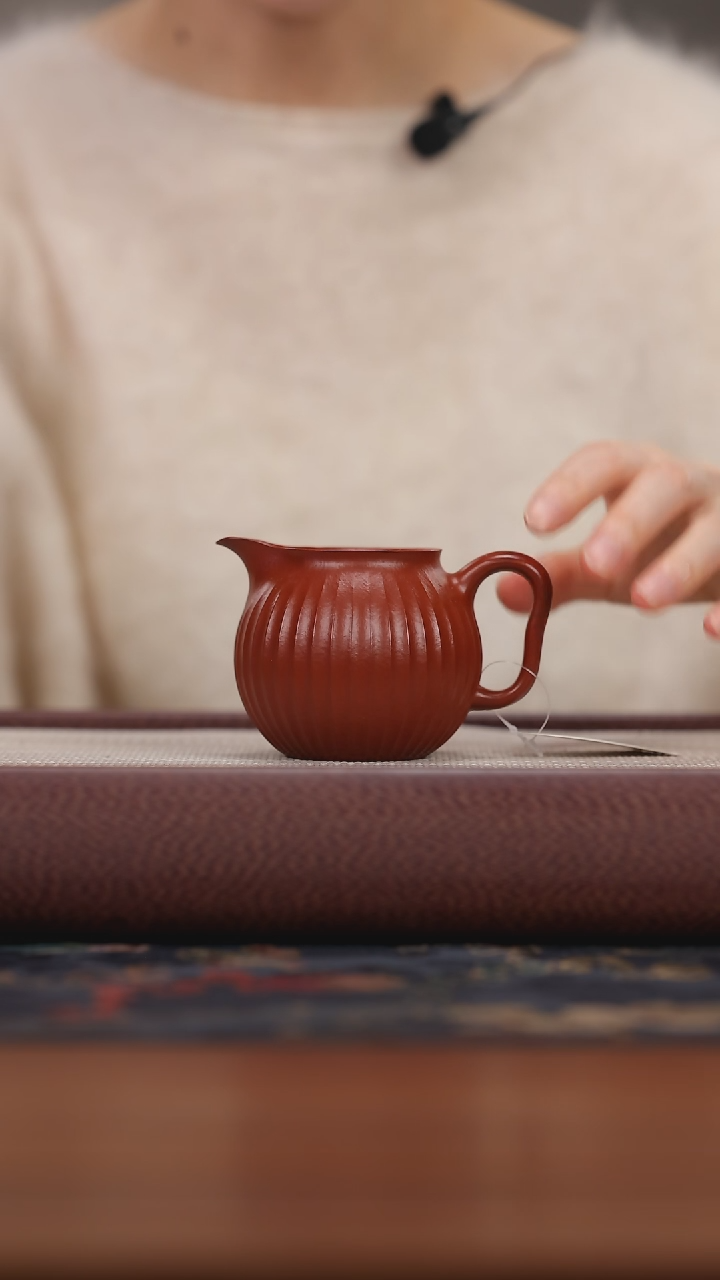 【闪购商品】紫砂茶壶hf大红袍 筋纹公道杯