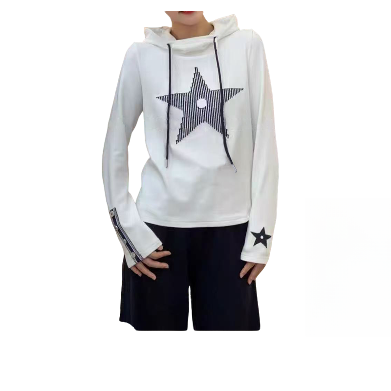 韩版气质百搭休闲长袖连帽卫衣真尤美