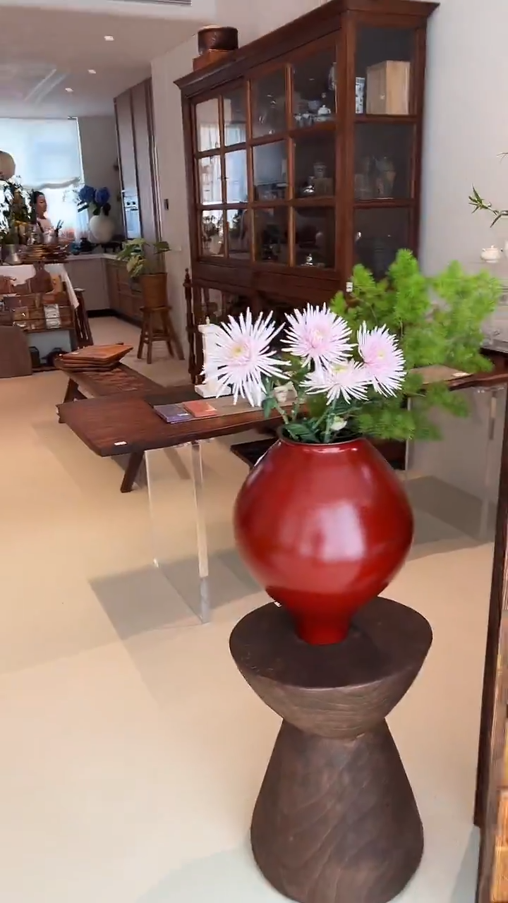 茶道摆件0000大红花器6068