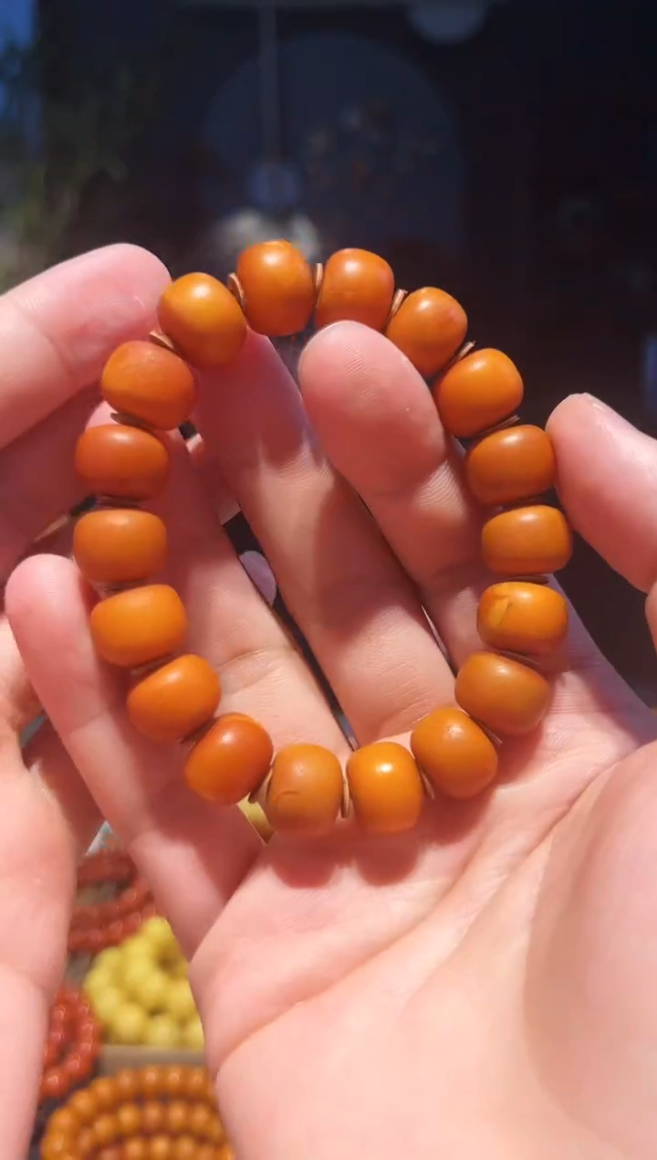 未镶嵌蜜蜡手串老蜡单圈13左右