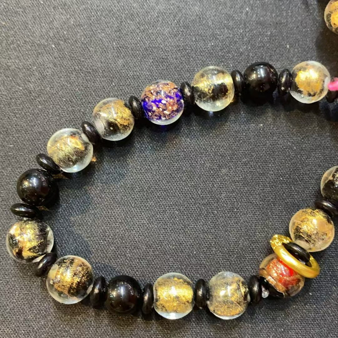 合金铅玻璃手链 五路财神珠串手串 流行名族风手串珠链