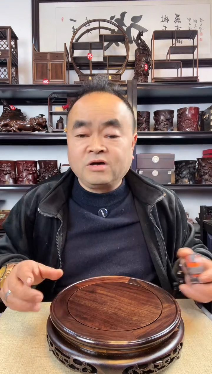 木老李红木工艺品20公分细花