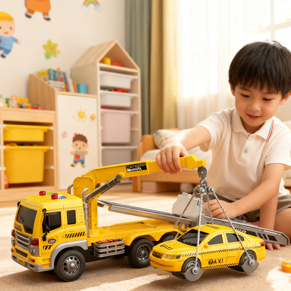 文艺会讲故事惯性清障救援拖车工程运输车男孩早教玩具生日礼物