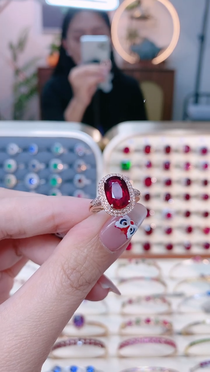 【闪购商品】碧玺18K金戒指18K金镶嵌1