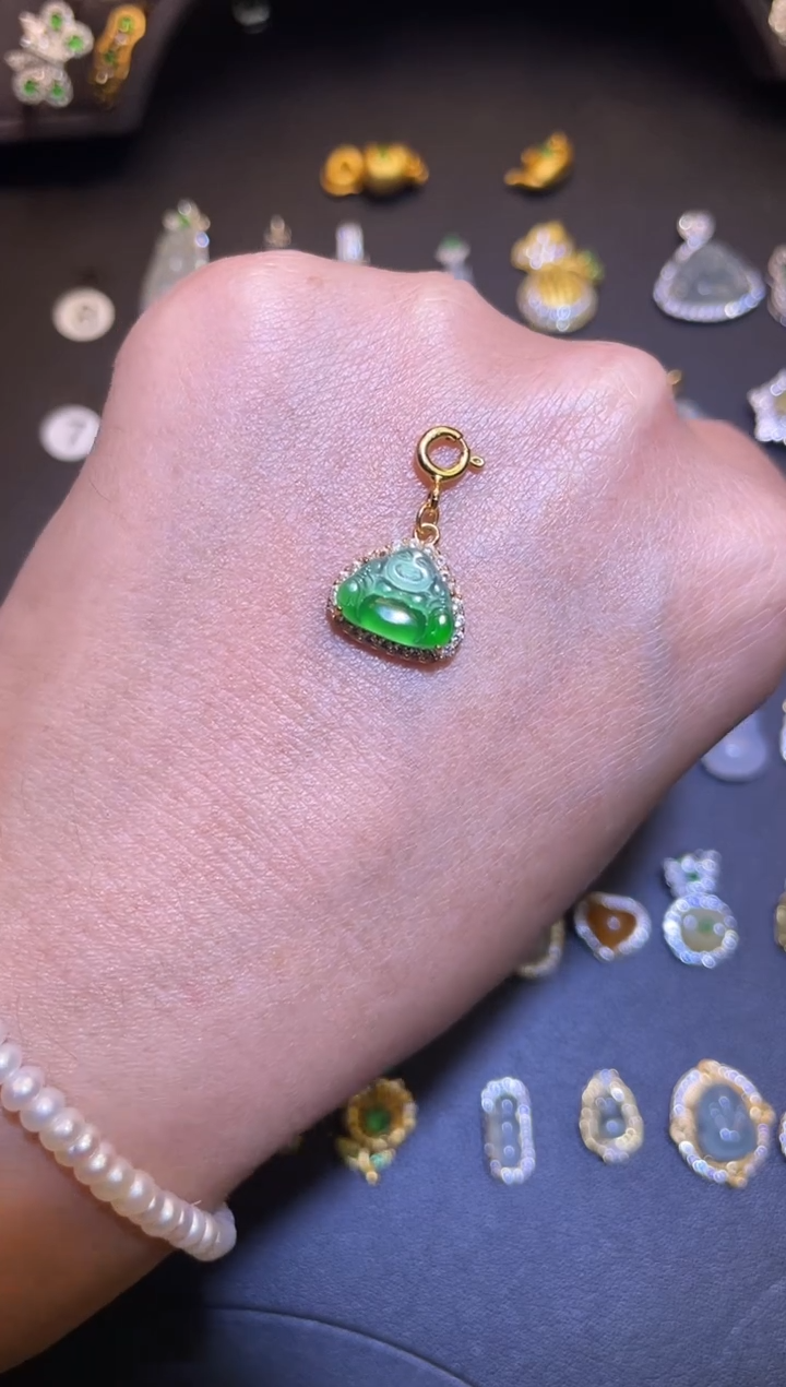 吊坠(不含链)银S925镶嵌翡翠1