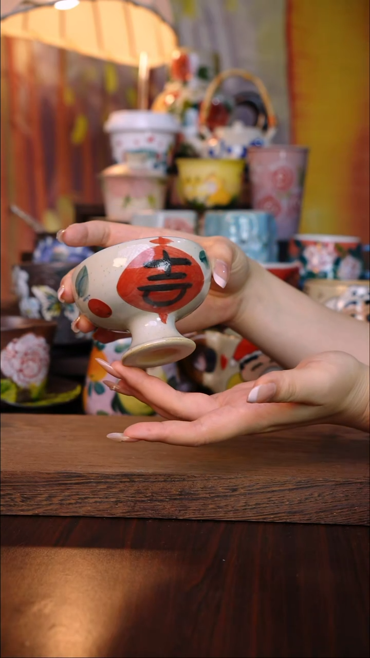杯子陶泥垚手作 景德镇手工手绘陶瓷器物
