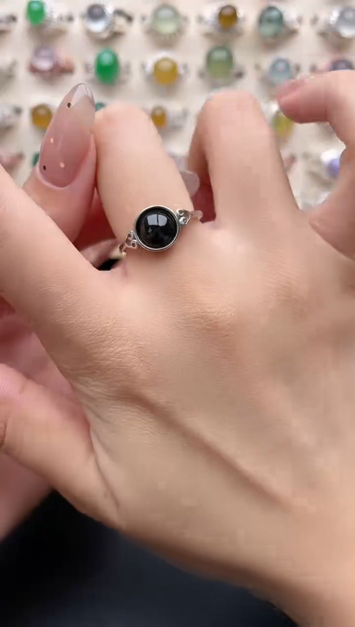 【闪购商品】翡翠戒指银S925镶嵌一物一证一礼盒