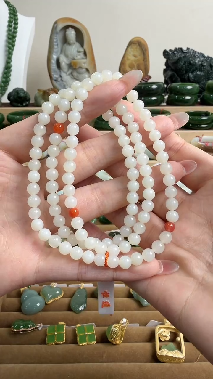 颈饰未镶嵌和田玉项链6mm