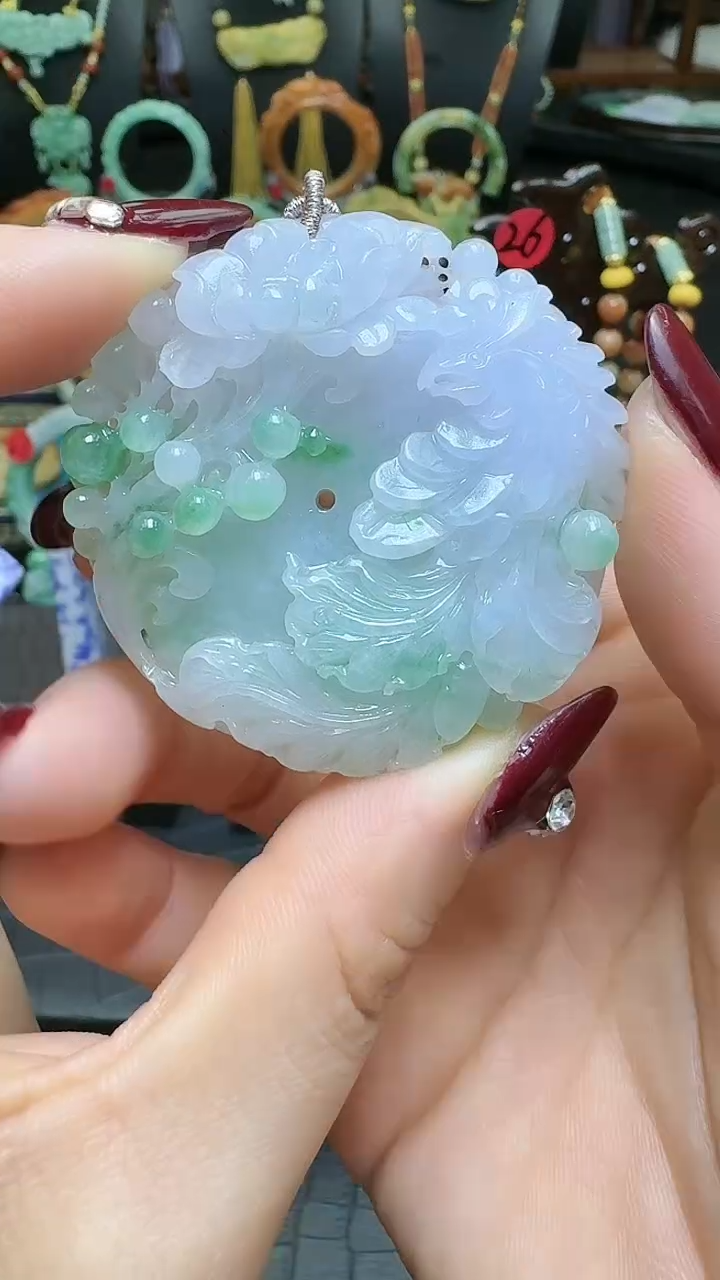 【闪购商品】翡翠颈饰未镶嵌天然翡翠凤牌