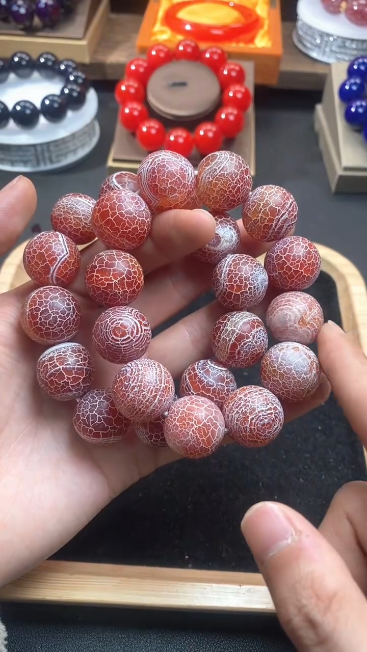 【闪购商品】玛瑙/玉髓手链未镶嵌血胆金莲圆珠卡20