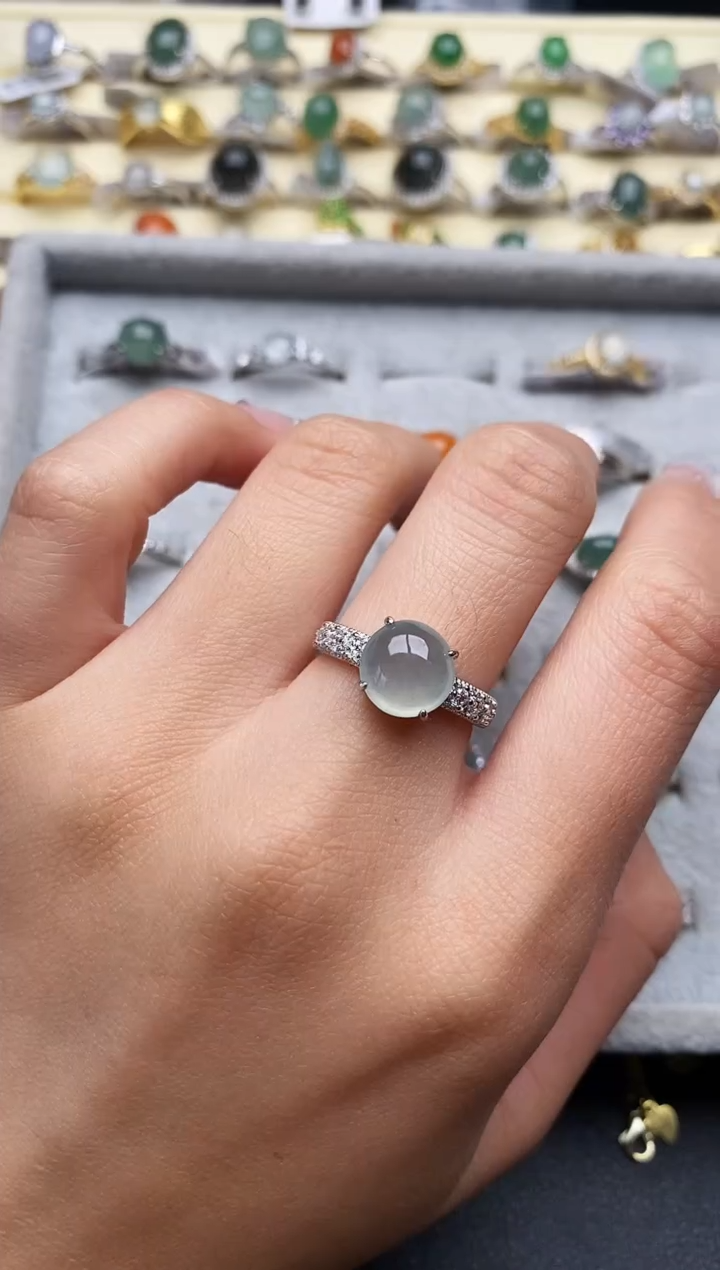 【闪购商品】翡翠戒指银S925镶嵌1111111+8