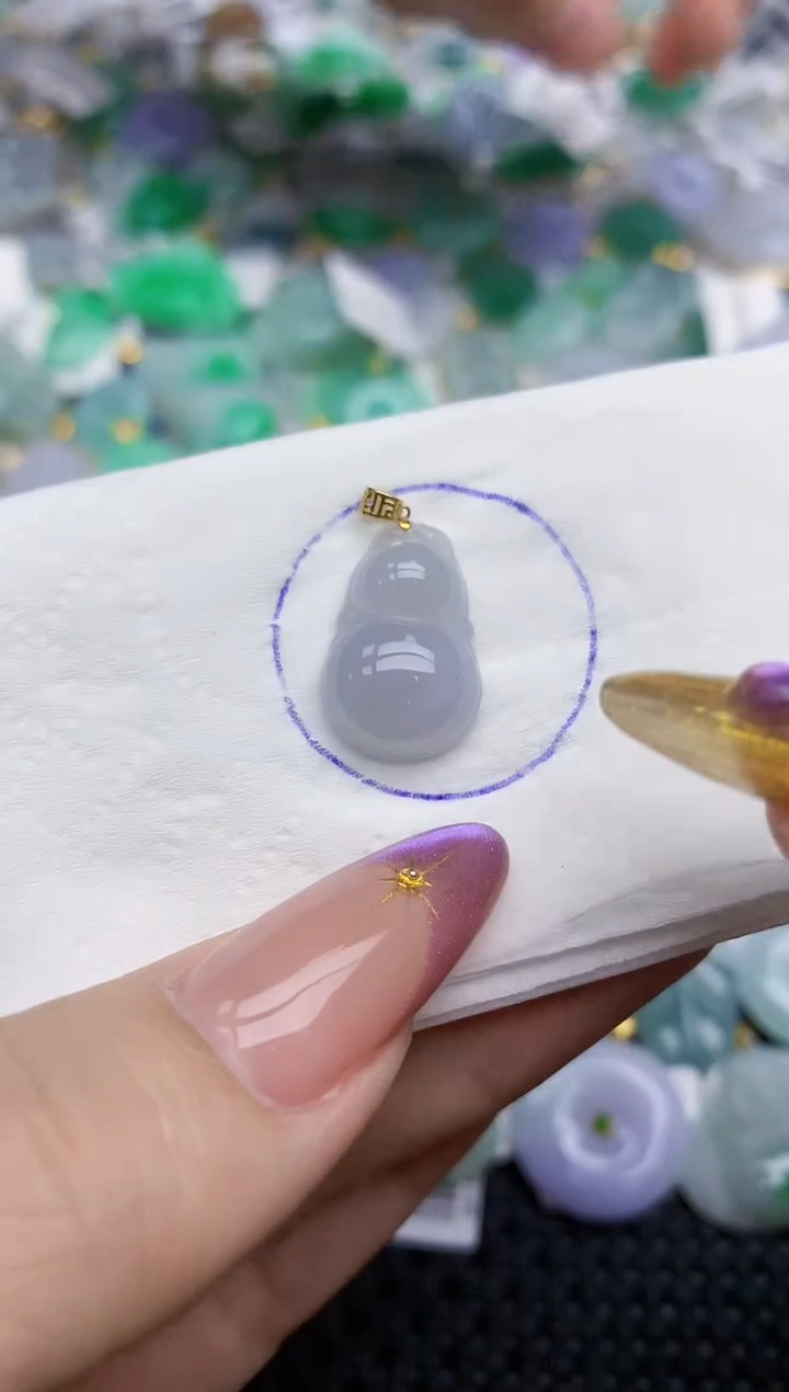 翡翠18K金镶嵌颈饰   天然翡翠A货  百元以上9米证书费自理