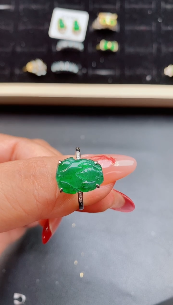 【闪购商品】翡翠戒指银S925镶嵌508050