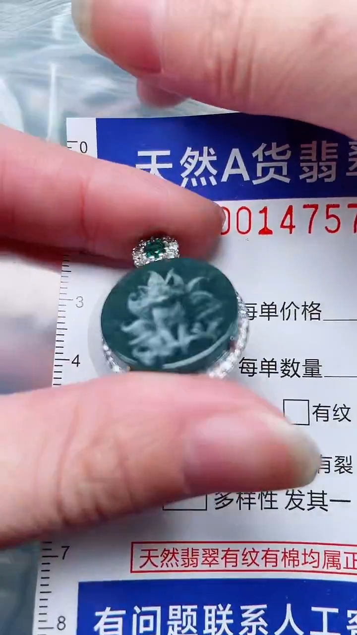 翡翠未镶嵌吊坠(赠链)1