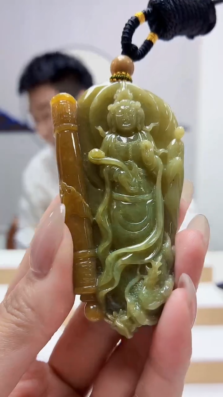 未镶嵌定制翡翠5028MM-毛货挂件59