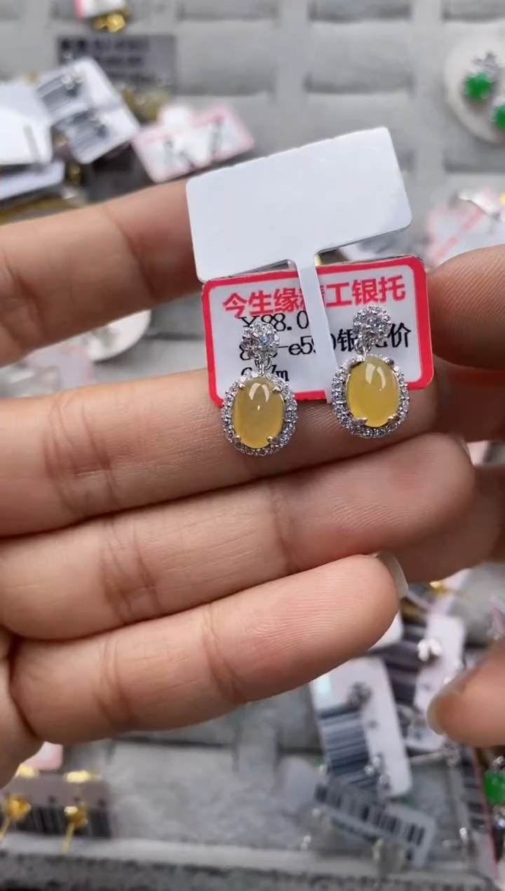 银S925镶嵌戒指翡翠11---4