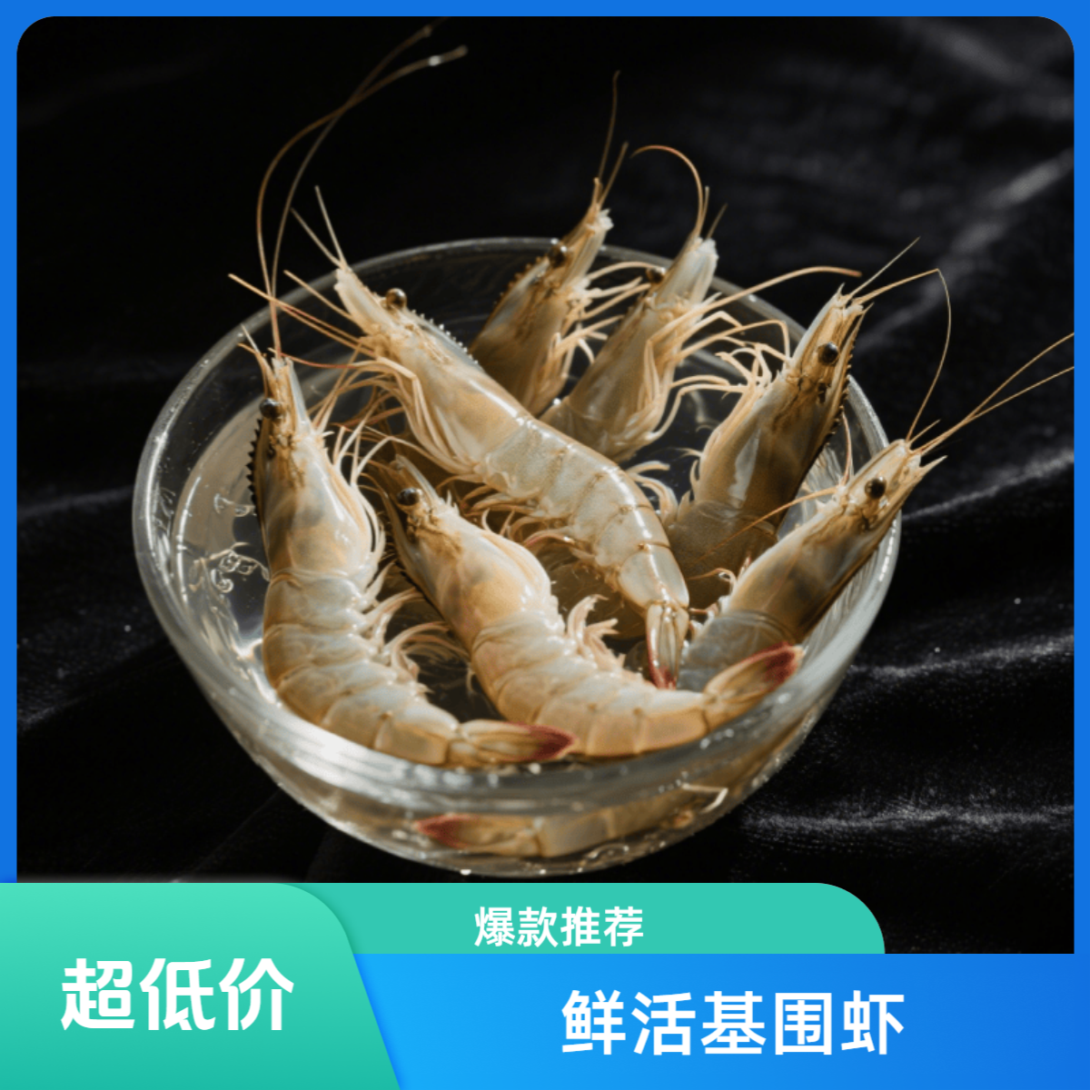 鲜活基围虾 约500g(30只以内)