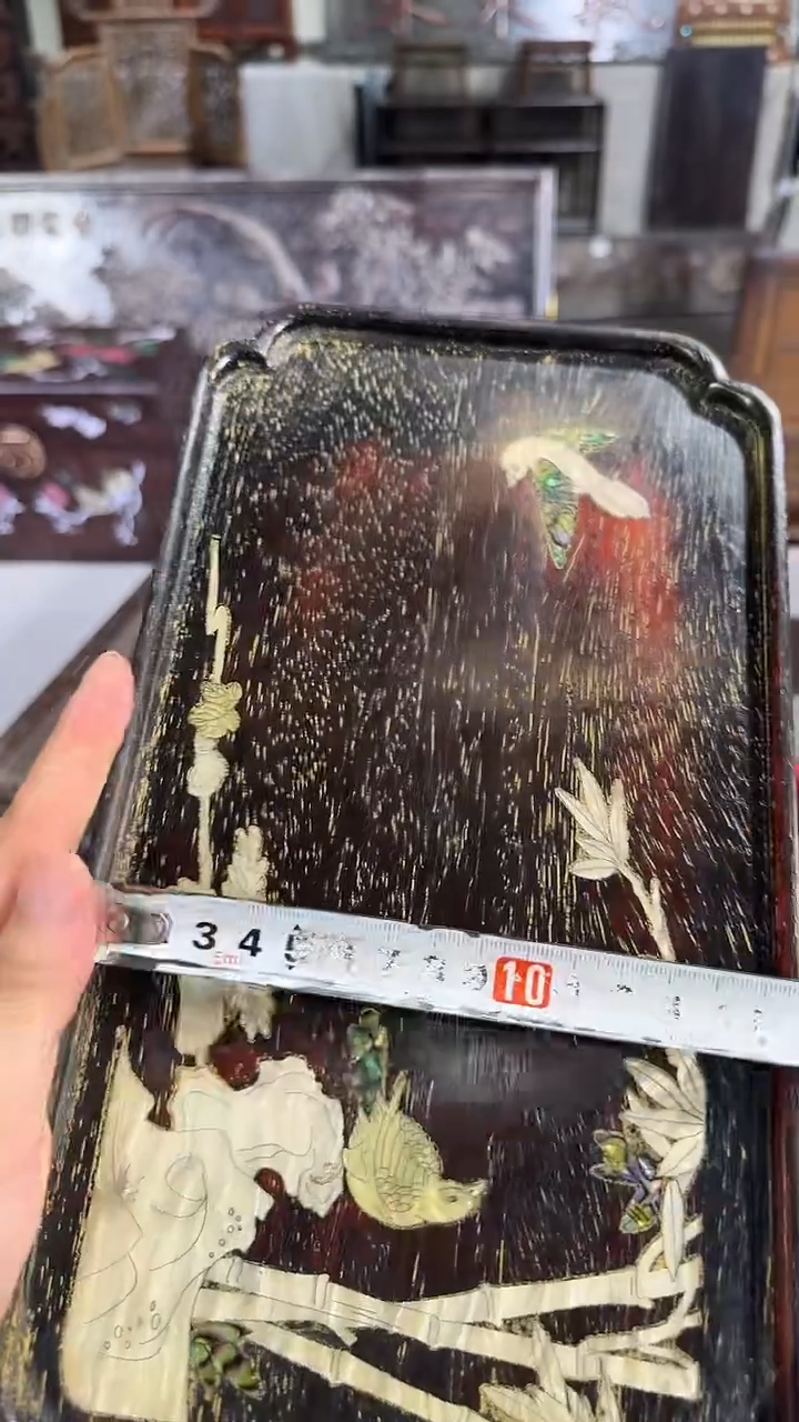木紫檀镶嵌竹子茶盘11111