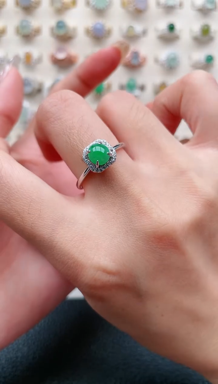 【闪购商品】翡翠戒指银S925镶嵌1111