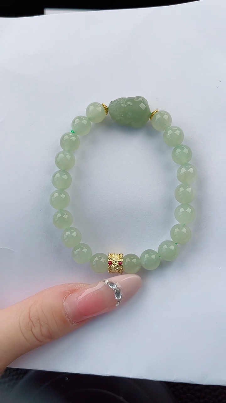 手串未镶嵌和田玉888岚钻微色差T貔貅