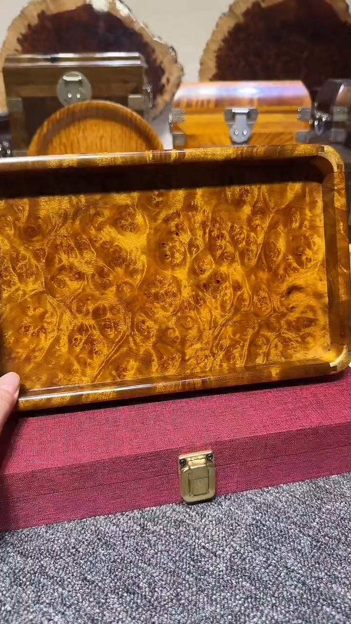 帝王之木：满留疤文承盘 长27宽17高3cm