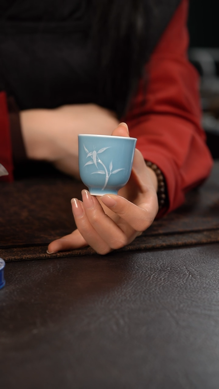 【闪购商品】杯初蓝舍天青竹子闻香杯55号