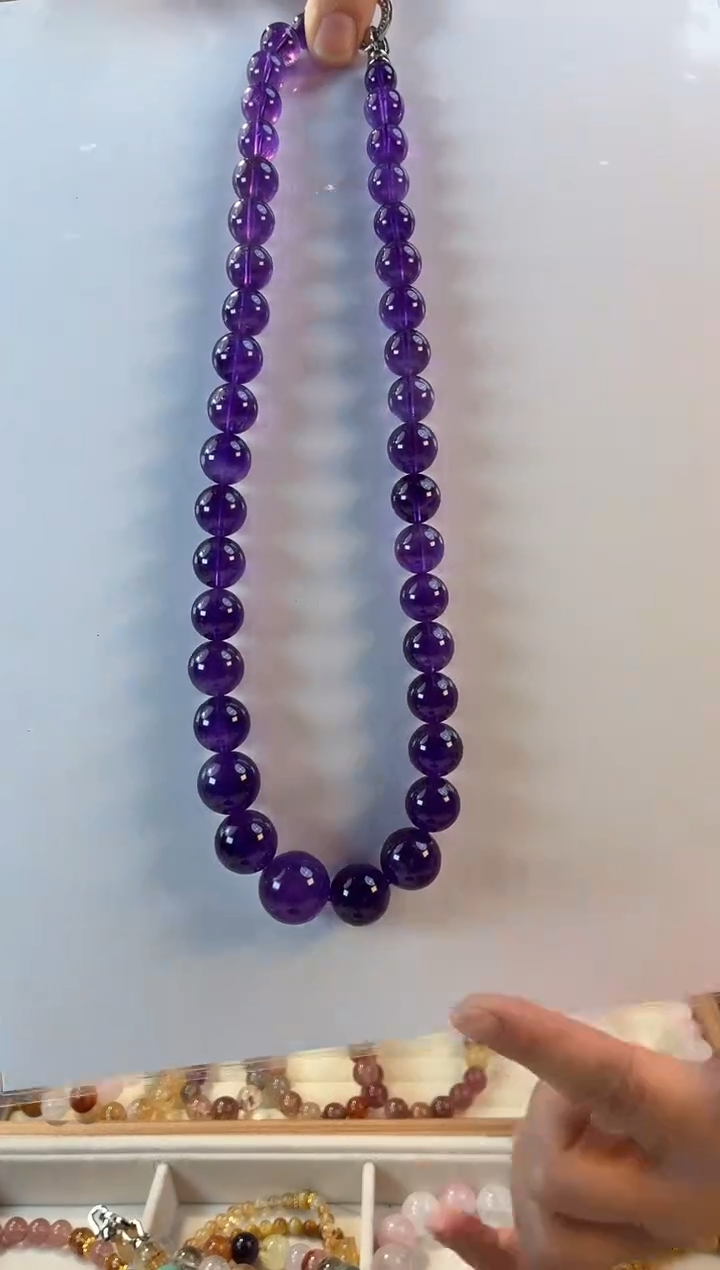 颈饰未镶嵌水晶天然水晶紫水晶塔链