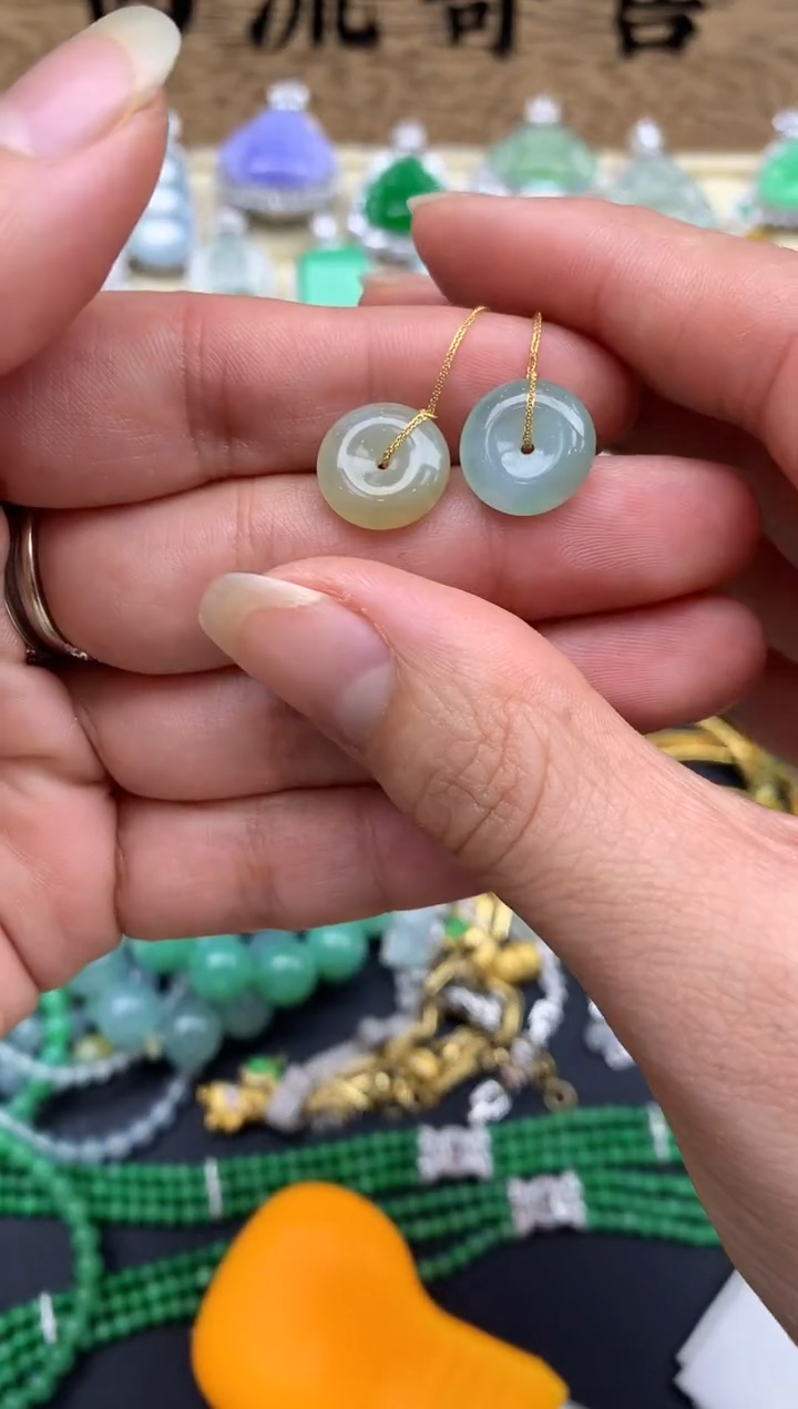 【闪购商品】翡翠耳饰18K金镶嵌229-中国好珍宝