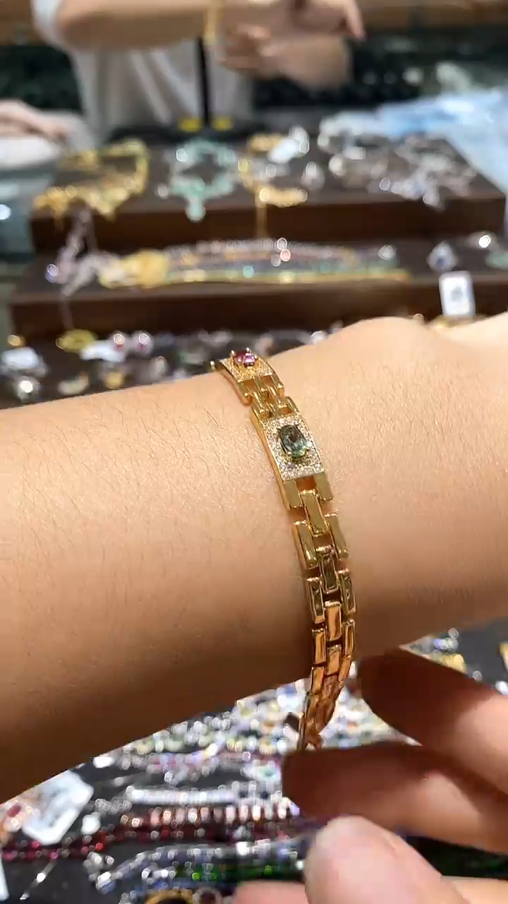 【闪购商品】蓝宝石手链银S925镶嵌手链