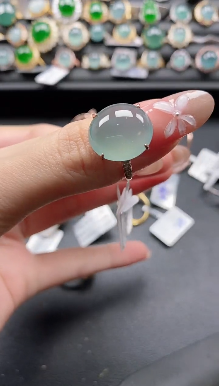 【闪购商品】翡翠戒指银S925镶嵌1111