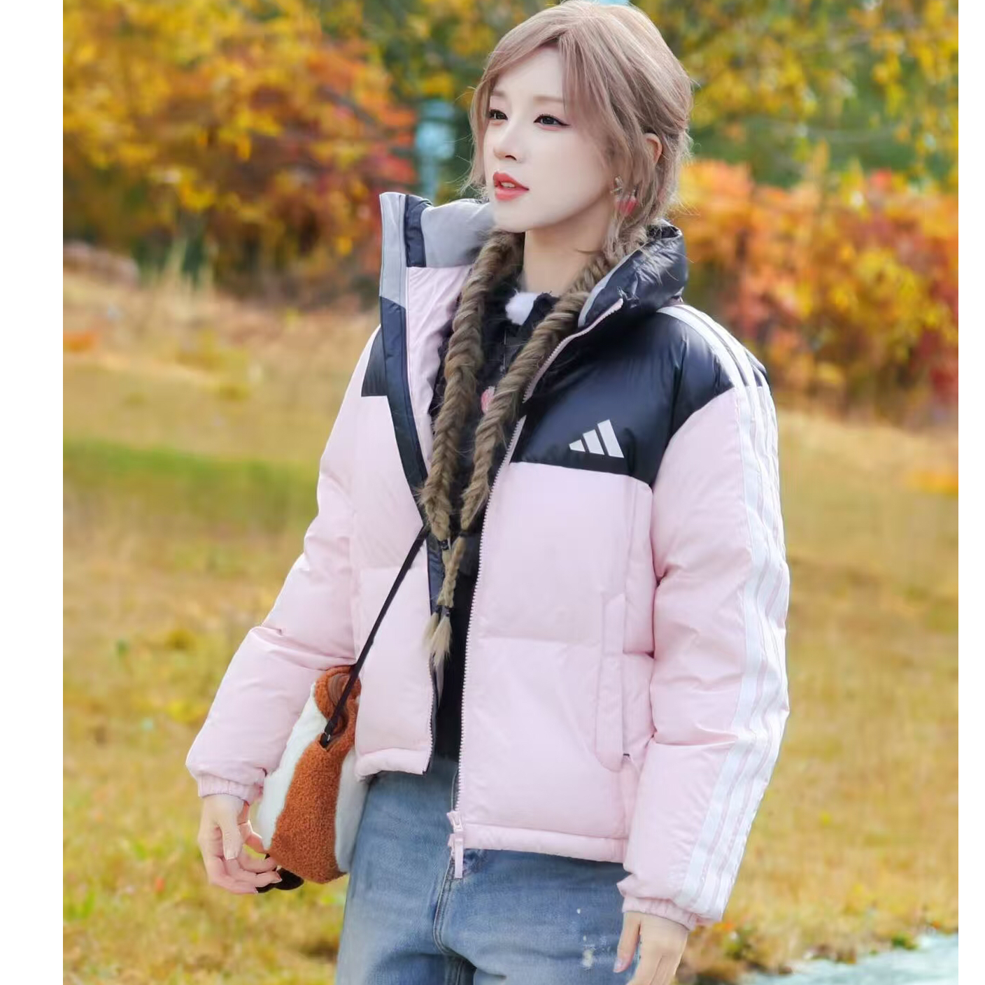 Adidas阿迪达斯PUFFY拒水防风保暖休闲600蓬鸭绒面包羽绒服KC2482