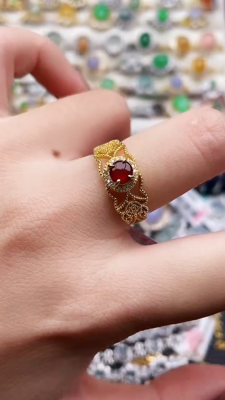 银S925镶嵌戒指翡翠23