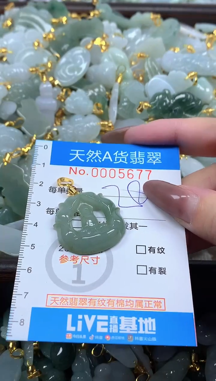 颈饰未镶嵌翡翠净货挂件-5677