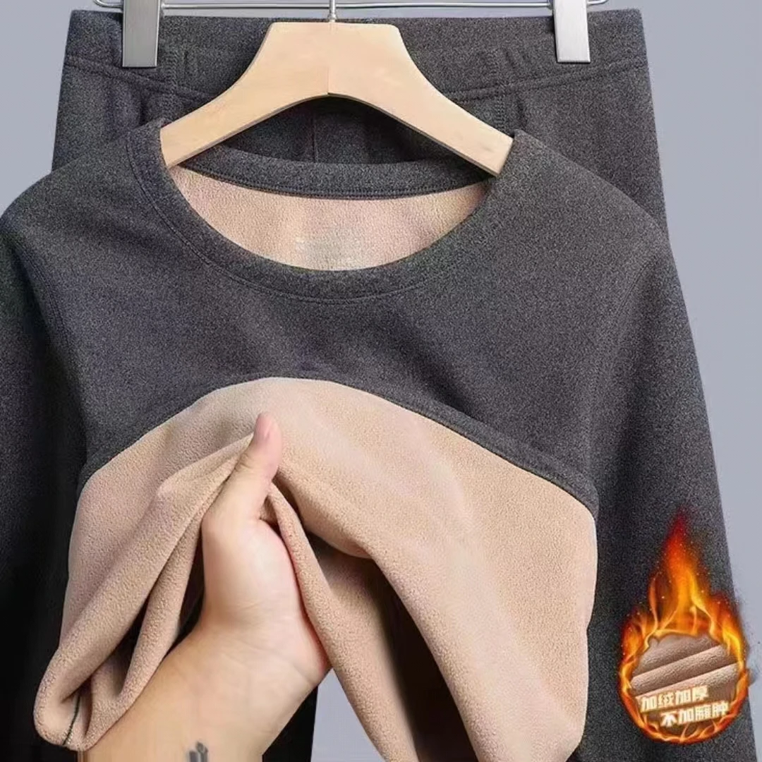 情侣款保暖套装加绒加厚秋衣秋裤一套