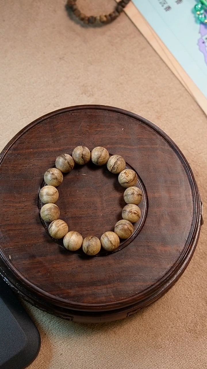 沉香手串【文莱】约14克 天然野 约14MM*15颗 单圈 圆珠