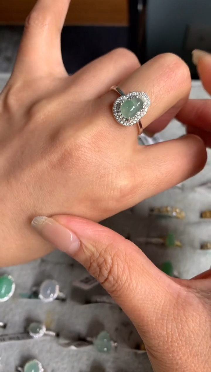 银S925镶嵌戒指翡翠5