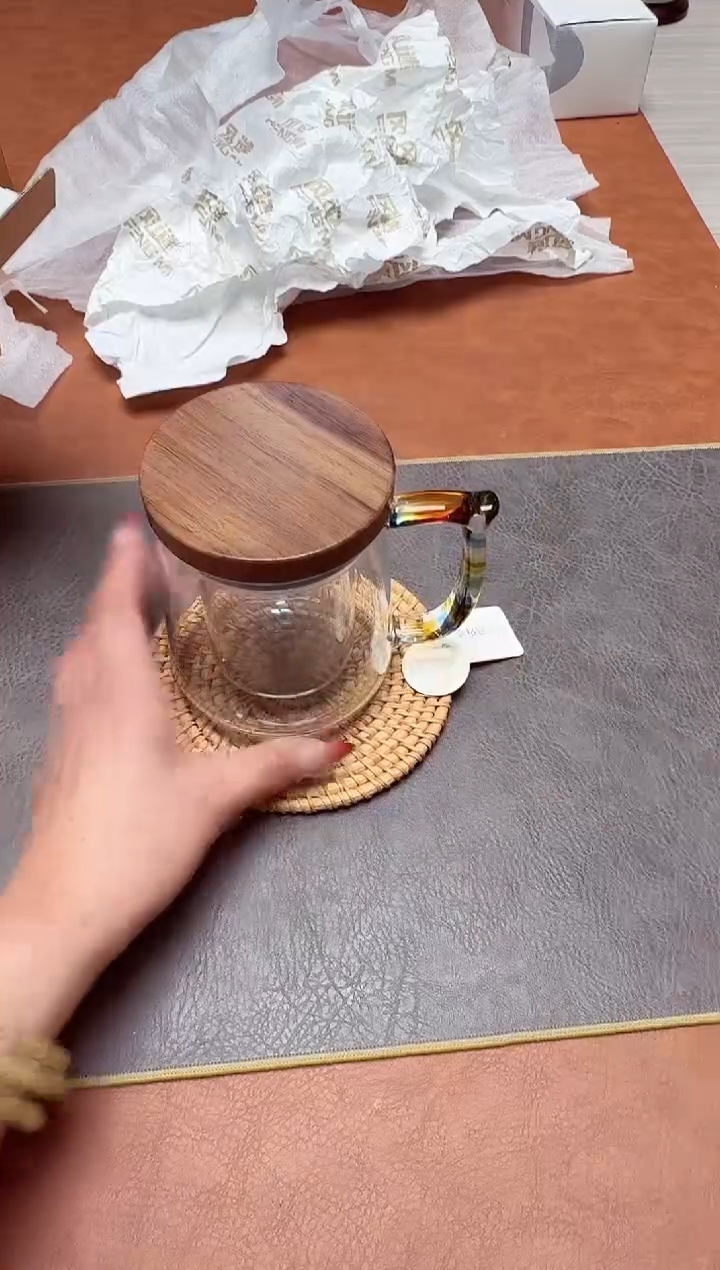 【闪购商品】风谜木璃木兰杯透明+壶垫+风谜茶巾