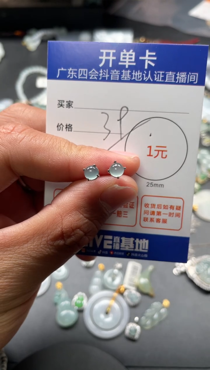 颈饰未镶嵌翡翠耳钉