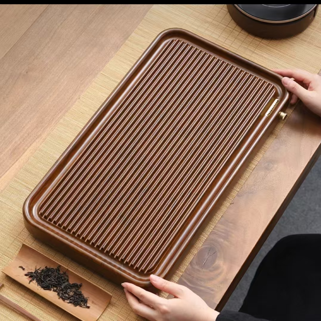 高端侘寂风茶盘家用茶盘家用泡茶新款整块托盘茶具小型茶海办公室