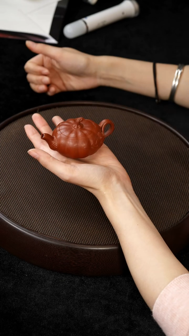 茶壶紫砂GHQ18637朱泥矮南瓜80CC