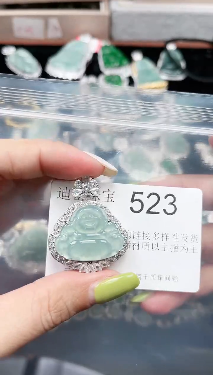 【闪购商品】翡翠颈饰未镶嵌赠皮绳523