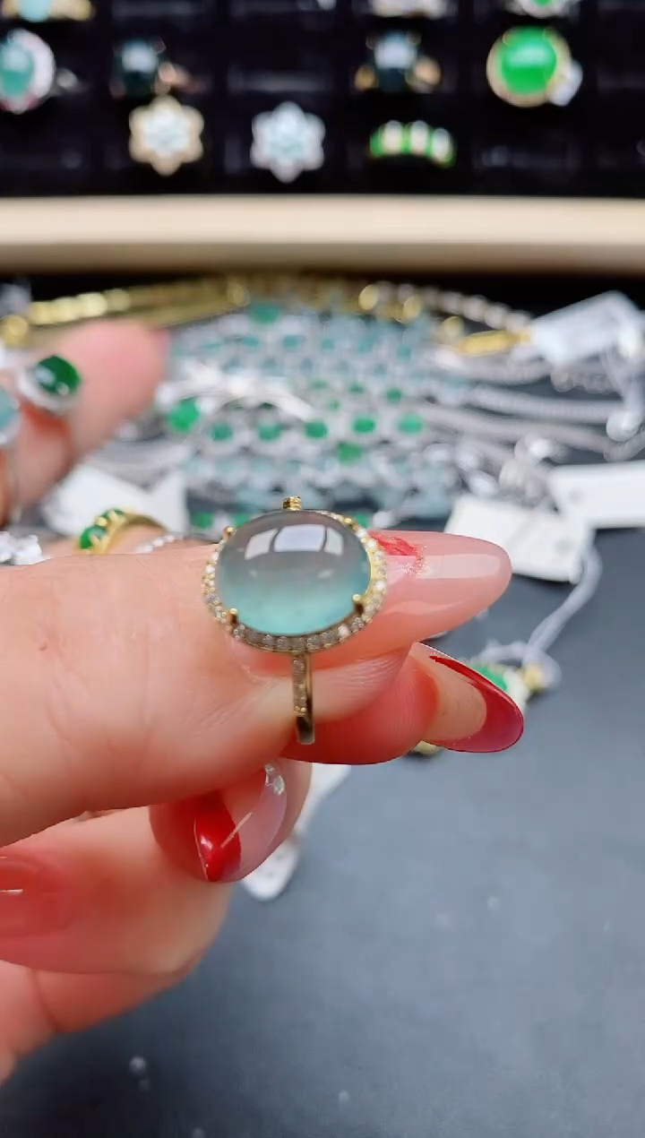 【闪购商品】翡翠戒指银S925镶嵌508050