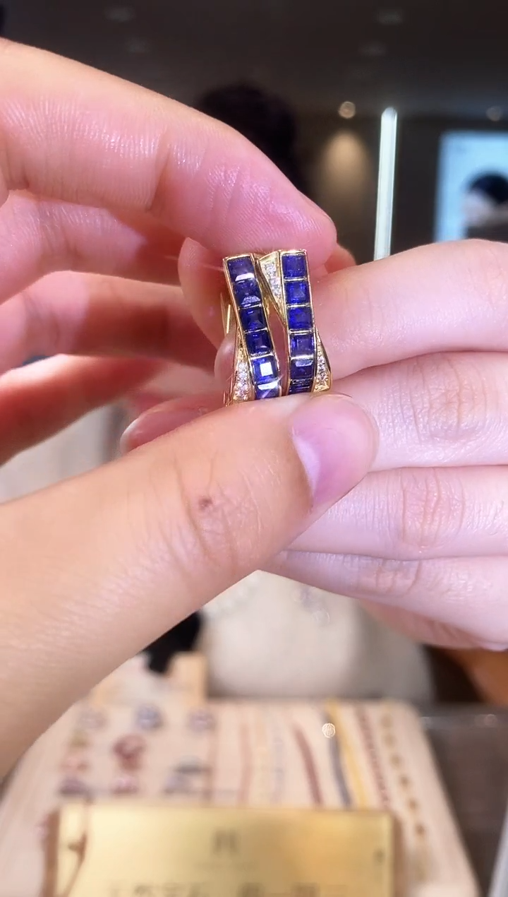 【闪购商品】蓝宝石耳饰银S925镶嵌09