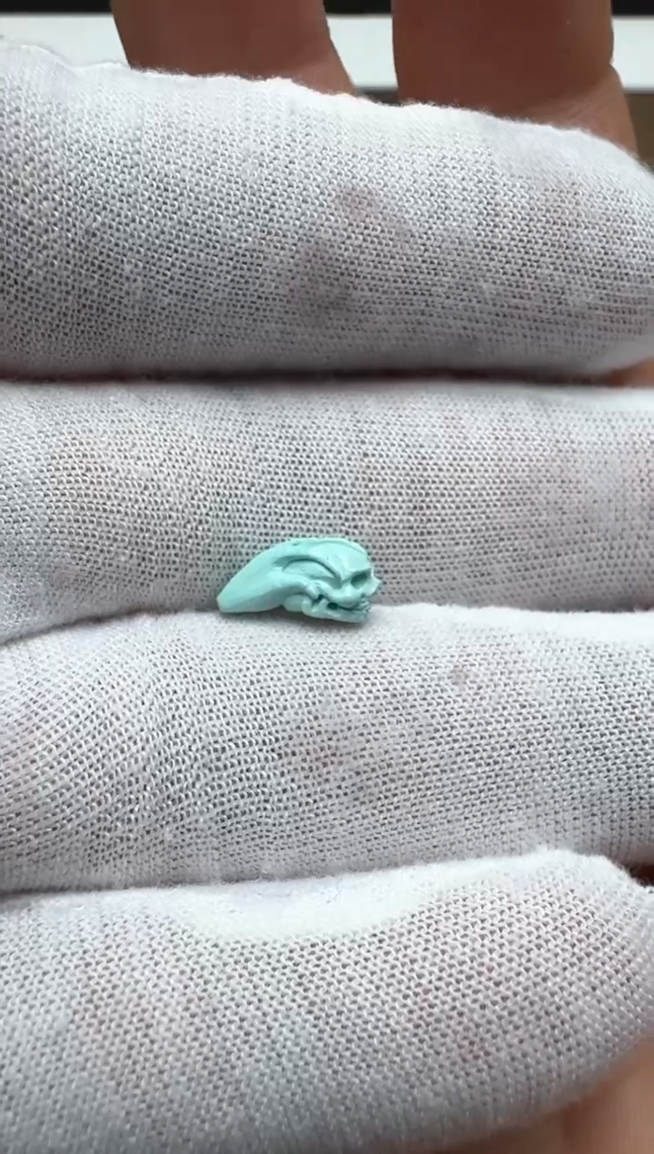 【闪购商品】绿松石骷髅卡子未镶嵌左右5.6厚5.9长12.5