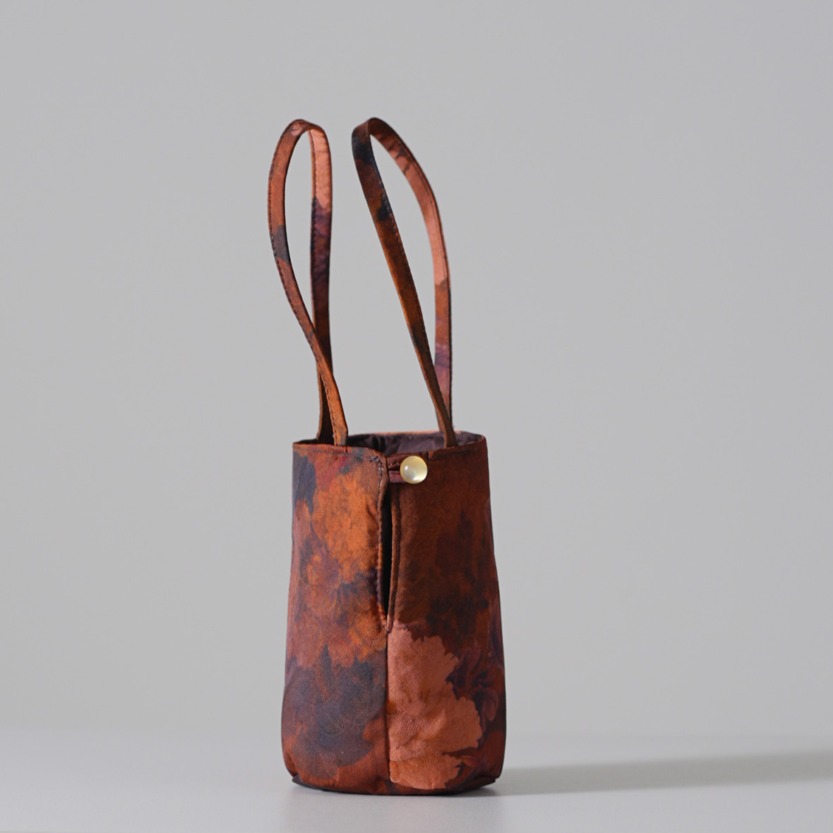 国色天香 圆筒包 茶色保温杯袋布袋 织锦